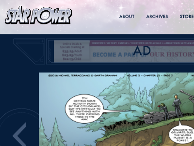 Star Power Website Design sci fi ui web design webcomics