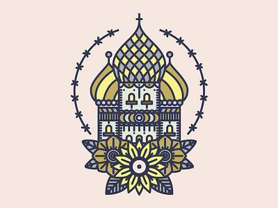 Russian Cathedral church illustration russian vector