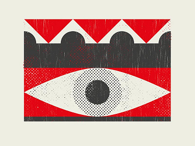 Oculus eye geometric poster red