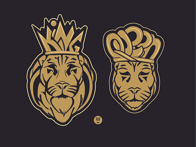 King & Queen Icons design graphic design illustration king logo queen typography