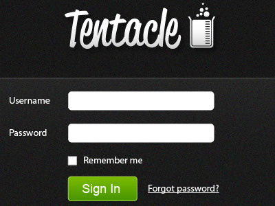 Tentacle Login design web