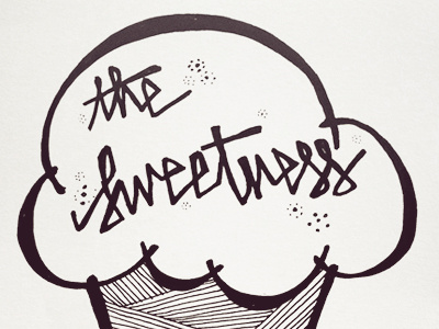 The Sweetness Ice Cream Identity cursive drawing ice cream identity illustration ink logo pattern typography