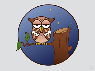 The Fillmore Owl blue brown dh fillmore illustration owl sf vector