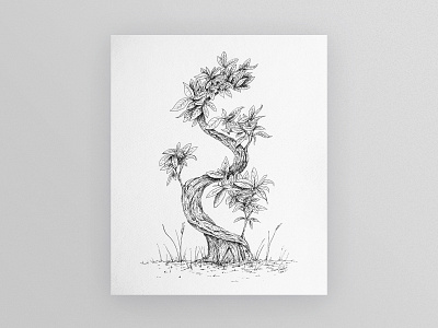 Small Tree dhultin drawing grass illustration ink leaf leafs organic shape small tree trees