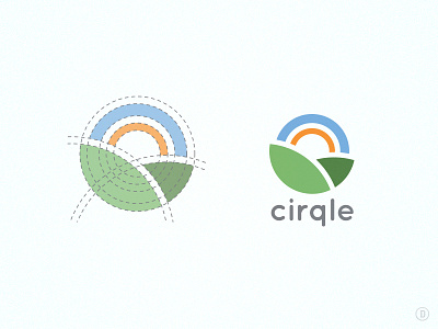 Cirqle Logo app blue cirqle d davi dh dhultin green logo mark orange