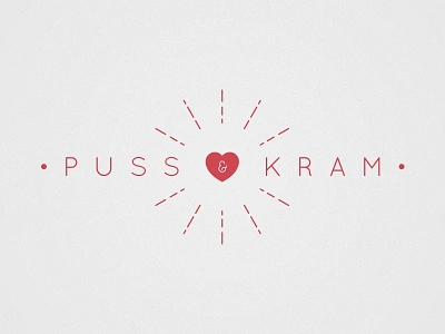 Puss & Kram d dh heart hug kiss red type typography xoxo