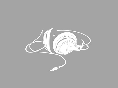 Headphones d dh grey headphones illustration sound white