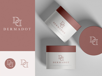 Dermadot Logo brand branding cosmetic dd dhultin hultin icon logo monogram packaging typogaphy