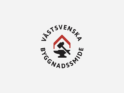 VS Byggnadssmide Secondary logo anvil badge black blacksmith branding construction dhultin hammer house hultin icon logo red typography