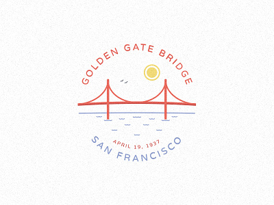 Golden gate bridge bridge dhultin goldengate illustration sanfrancisco sf typography