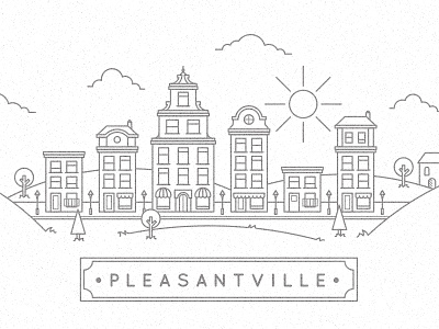 Pleasantville dhultin house illustration line pleasantville sun