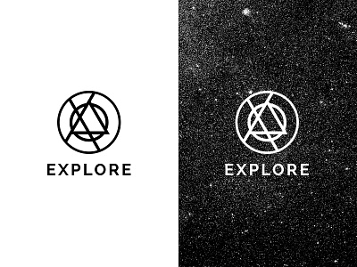 Explore black dhultin explore find line logo mark monogram white x