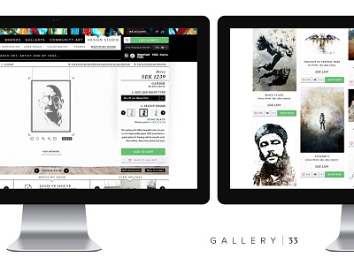 Gallery 33 33 art dhultin gallery layout shop ui ux web webshop
