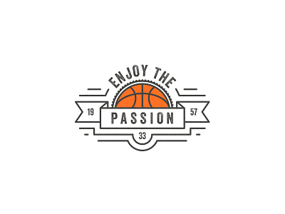 Enjoy The Passion basketball black bold dhultin enjoy line logo orange passion print type