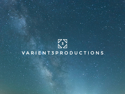 Varient 3 productions dhultin line logo mark number production stars varient white