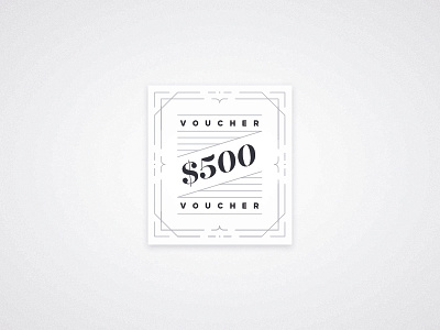 Voucher 500usd 500 black dhultin grey line nakd prize ticket typography voucher