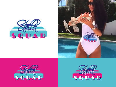 Stella Squad - Print blue dhultin miami pink print rebecca rebeccastella squad stella type