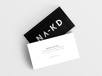 NA-KD Business cards black brand business cards dhultin fashion identity logo nakd typography white