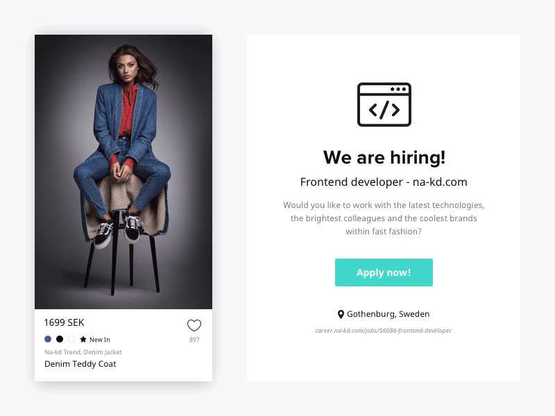 We are hiring Frontend Developers! developer fashion fast frontend hiring join nakd