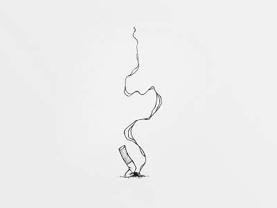 Cigarette Bud bud cigarette cigarette bud dhultin illustration ink line lineart motion smoke