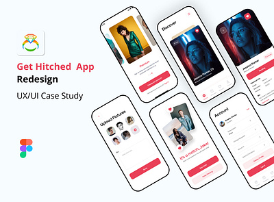 Get Hitched App Redesign app branding design illustration logo ui ux ux design ux ui ux ui designer