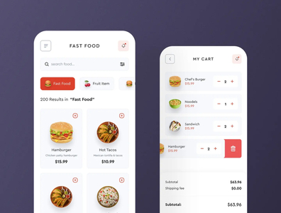 Food App Mobile UI Design by Asfandyar on Dribbble