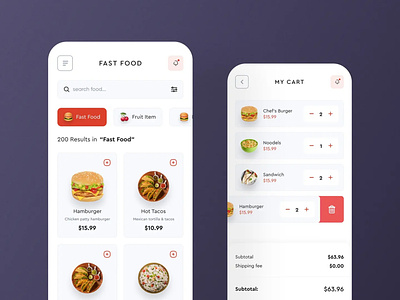 Food App Mobile UI Design