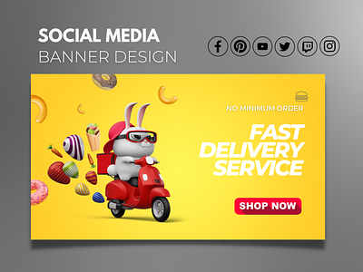 Fast Food Service - Banner Design 3d banner brand branding canva design canva template cover facebook ads facebook banner facebook cover fast food flyer graphic design headers illustration instagram design instagram post instagram template social media social media design