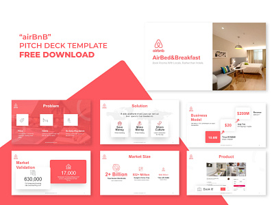 Airbnb Pitch Deck Template airbnb business clean design pitch powerpoint