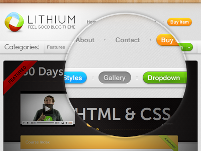 Lithium Preview buttons colors envato lithium tetradic theme themeforest wordpress