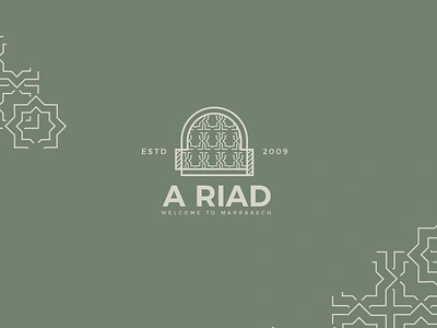 A Riad logo - for marrakech hotel app branding design drawing green icon illustration logo logotype love red ui ux