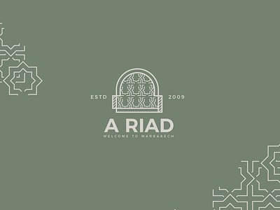 A Riad logo - for marrakech hotel app branding design drawing green icon illustration logo logotype love red ui ux