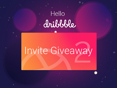 Dribbble Invites clean color dribbble flat invite pink space