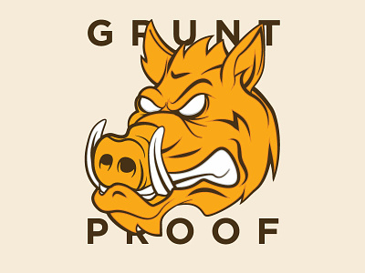 Grunt Proof branding flat illustration logo vector