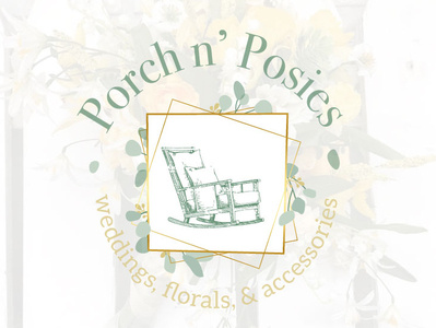 Porch n’ Posies clean floral fresh illistration logo