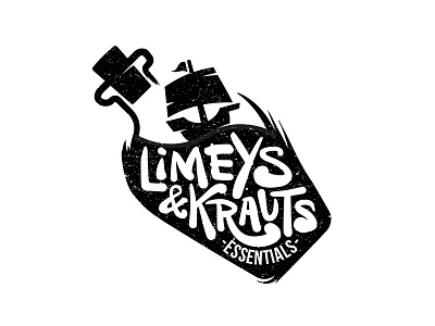 Limeys & Krauts bottle juice logo seafaring ship