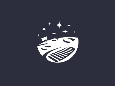 Lunar Design Labs astronaut flag logo moon space stars