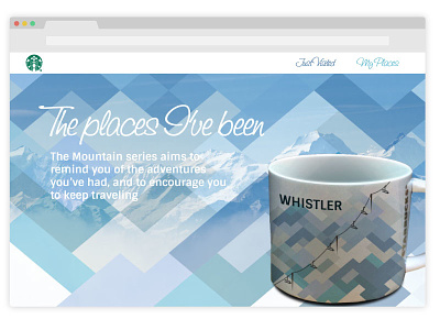 The Places I've been coffee microsite polygonal starbucks