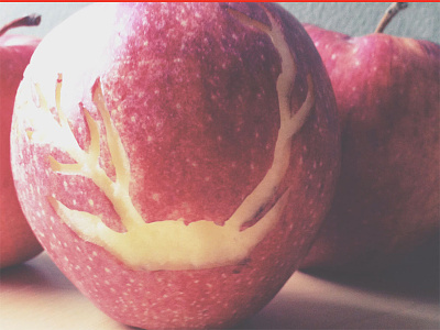 Apples antlers apple carving deer