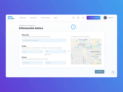 RingRoom - Publicar habitación design ui ux web website