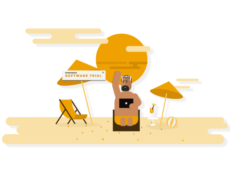 First Shot - Beach GIF animation beach dribble first shot flat illustration man swatting