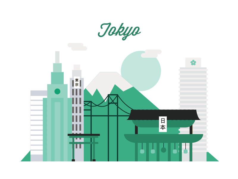 Flat Cities cities flat design london los angeles san francisco sydney tokyo