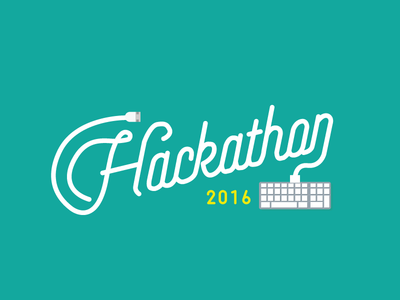 Hackathon Branding coding flat design hackathon hand lettering keyboard script venice