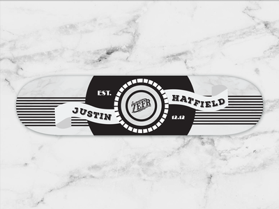 Marble Skateboard black and white deck grey marble name ribbon skate skateboard