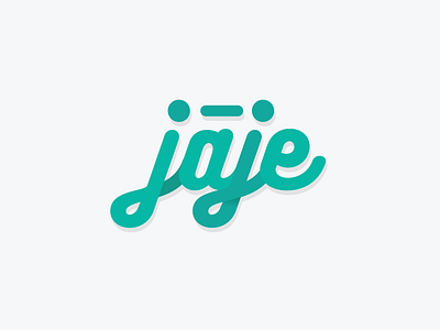 Jaje Branding 3d branding cursive hand lettering logo script teal type