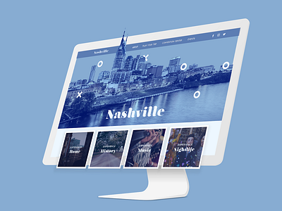 Nashville Tourism blue gradient landing nashville southern the south tourism web design website