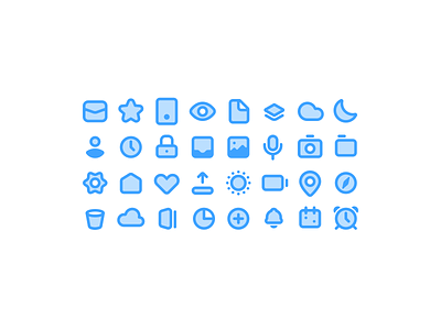 Some Icons blue icon icon design icon set iconography ios rounded soft two-tone