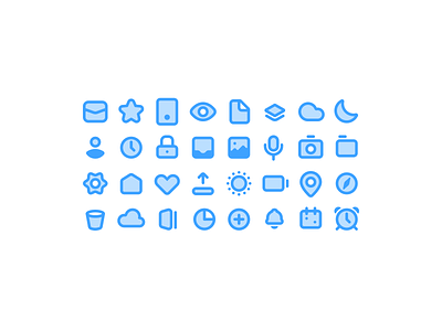 Some Icons blue icon icon design icon set iconography ios rounded soft two tone