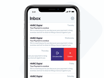 Unsubscribe Option - Mail designer ios iphone x london mail product