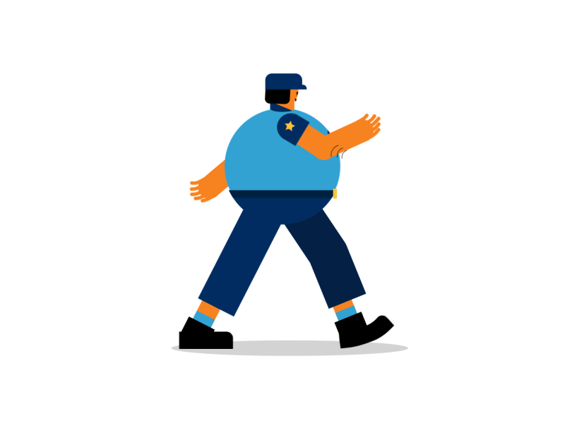 Police animation dribbble graphicdesign hello hellodribbble motion motiongraphic walkcycle